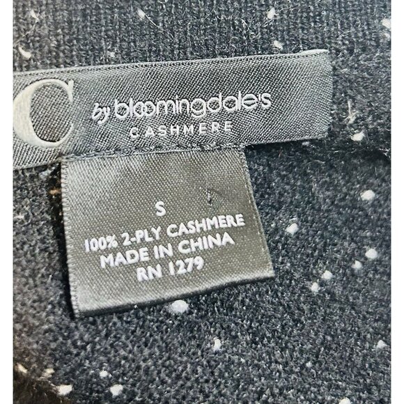 C by Bloomingdale's 100% Cashmere Sweater Set Black White Fleck Twin Set Small - Picture 5 of 14